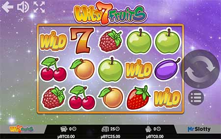 카지노 게임 제공 업체 MrSlotty의 Wild 7 Fruits 슬롯 게임.