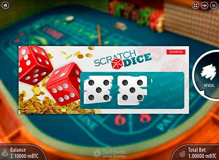 Ethereum kauliņu spēle ar nosaukumu Scratch Dice BitcoinPenguin Ethereum kazino vietnē.
